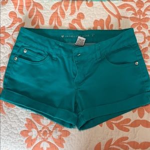 Teal 2” inseam shorts. Sz 5.